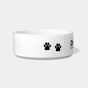 Personalisierte Pet-Schale mit schwarzen Pfotenabd Napf