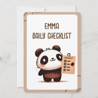 personalisierte Petit Panda Tagesliste Karo