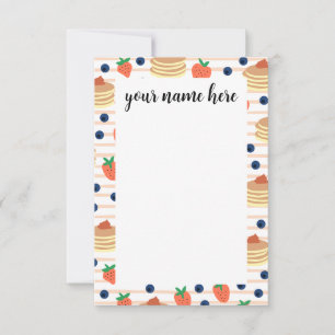 Personalisierte Pfannkuchen und Berries Notecards Dankeskarte