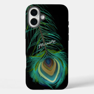 Personalisierte Pfauenfeathers iPhone 16 Plus Hülle