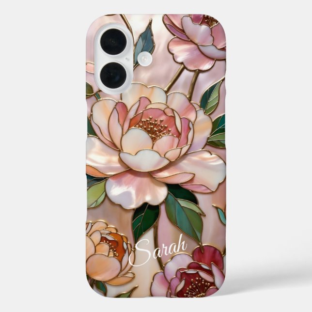 Personalisierte Pfingstrosen-Blumen-Handyhülle Ele Case-Mate iPhone Hülle (Rückseite)