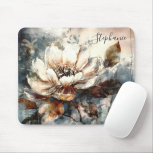 Personalisierte Pfingstrosen-Wasserfarben-Blütenku Mousepad