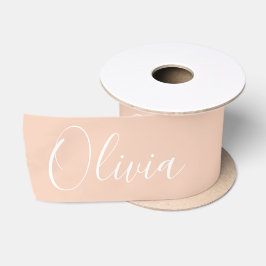 Personalisierte Pfirsich Elegante Name Satin Satinband