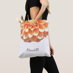 Personalisierte Pfirsich Gelb Orange Dahlie Blume