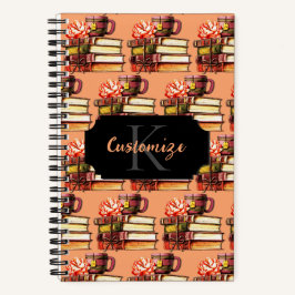 Personalisierte Pfirsichbücher und Tee Notizbuch