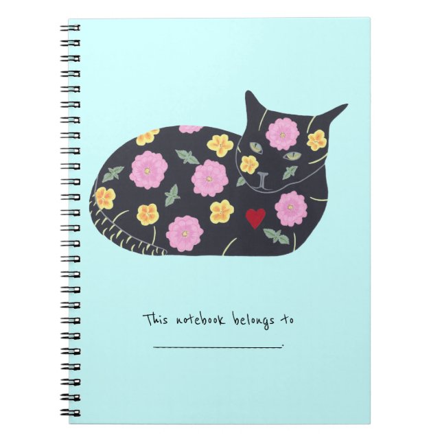 Personalisierte Pflanze, die für Notebooks mit Kat Notizblock (Vorderseite)