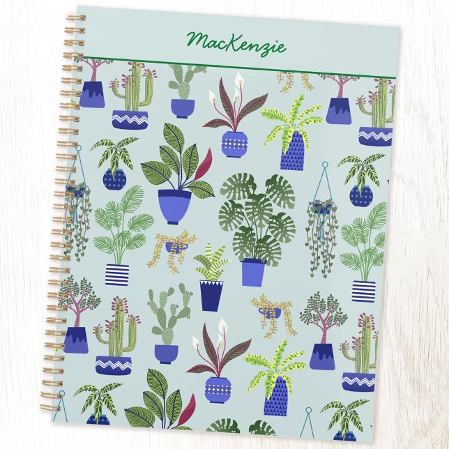 Personalisierte Pflanze Planer (Cactus succulent houseplant personalized custom name planner)