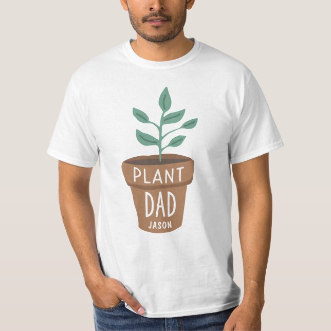 Personalisierte Pflanze Vater Gartenarbeit T-Shirt (Vorderseite)