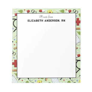 Personalisierte Pflegekraft Notizblock