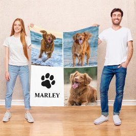Personalisierte Pfoten-Hunde-Liebhaber-Foto-Collag Fleecedecke