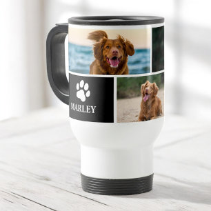 Personalisierte Pfoten-Hunde-Liebhaber-Foto-Collag Reisebecher