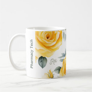 Personalisierte Pharmacy-Tasse Gelbe Rosen Kaffeetasse