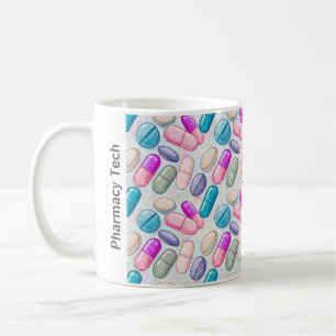 Personalisierte Pharmacy-Tasse Rosa Lila Grautable Kaffeetasse