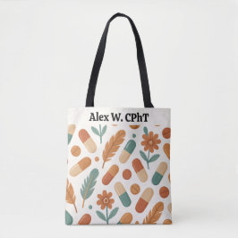 Personalisierte Pharmacy Tote Bag Boho Daisy Feath