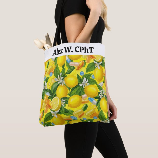 Personalisierte Pharmacy Tote Bag Lemon Gelb (Von Nahem)