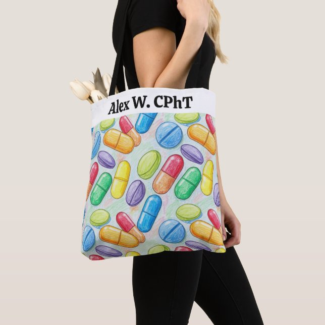 Personalisierte Pharmacy Tote Bag mit hellen Table (Von Nahem)