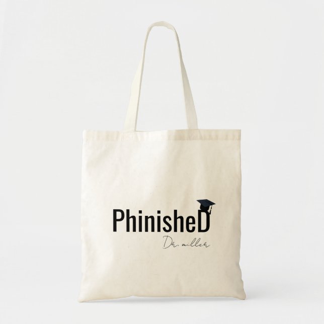Personalisierte Phd Abschluss Tote Bag, Doktorat Tragetasche (Vorne)