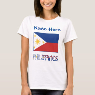 Personalisierte Philippinen Flagge Heritage Damen T-Shirt