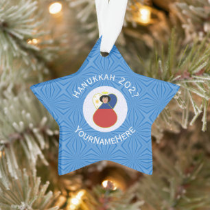 Personalisierte philippinische Engels-Hanukkah-Fla Ornament