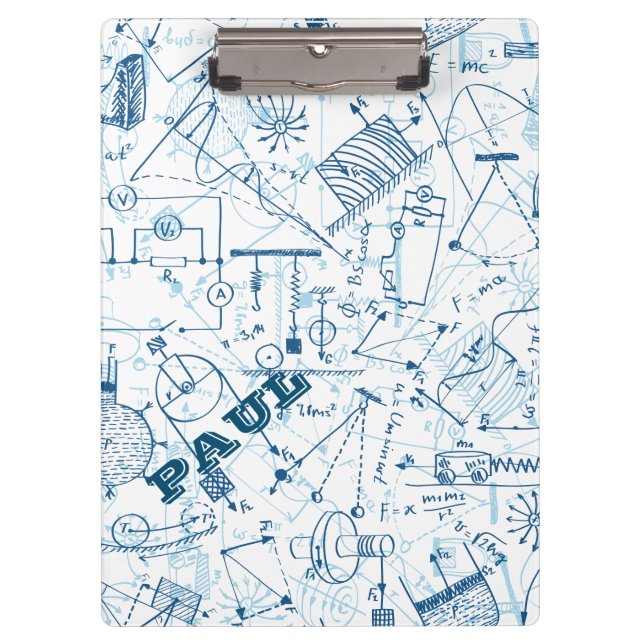 Personalisierte Physikgeschenke für Physiker Clipb Klemmbrett (Vorderseite)