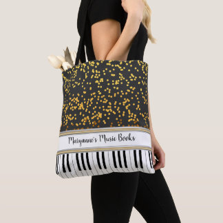 Personalisierte Piano Keys Gold Polka Dots Muster