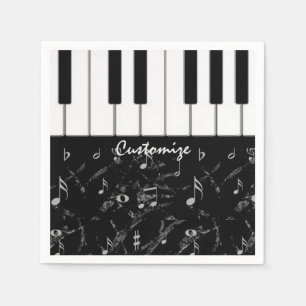Personalisierte Piano-Musik Napkins 2 Serviette