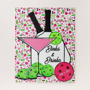 Personalisierte Pickleball-Cocktails Dinks & Drink Puzzle