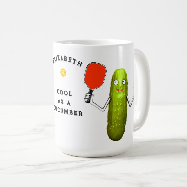 Personalisierte Pickleball-Kaffee-Tasse Kaffeetasse (VorderseiteRechts)