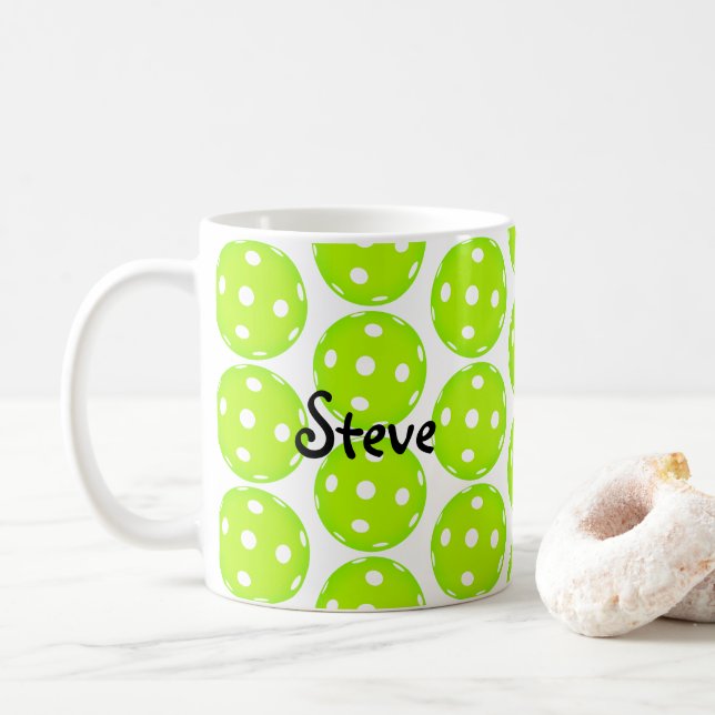 Personalisierte Pickleball Kaffee-Tasse Kaffeetasse (Mit Donut)