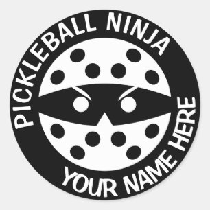Personalisierte Pickleball-Ninja Runder Aufkleber