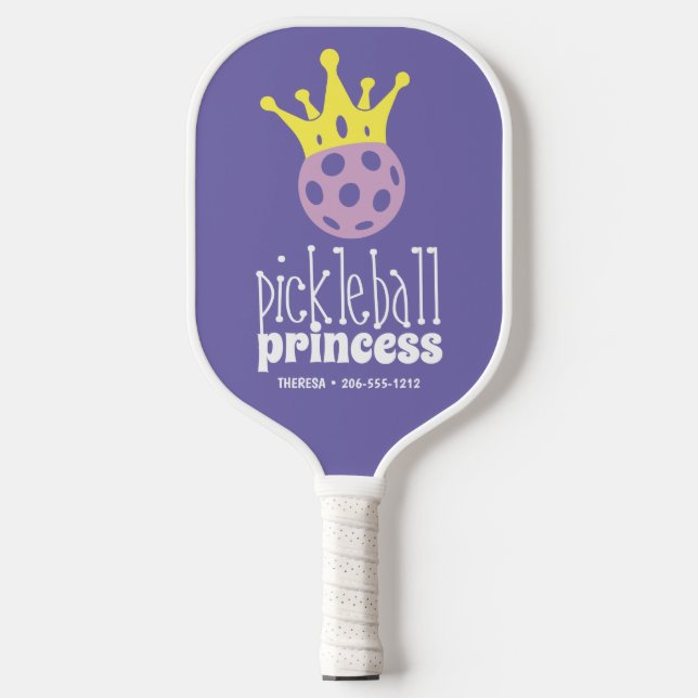 Personalisierte Pickleball Princess Lila Schläger (Vorderseite)