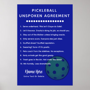 Personalisierte Pickleball-Regeln UNSPOKEN Poster
