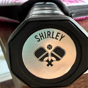 Personalisierte Pickleball-Schläger-Endkappe mit N Runder Aufkleber