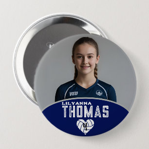 Personalisierte Picture Volleyball-Spielernummer Button