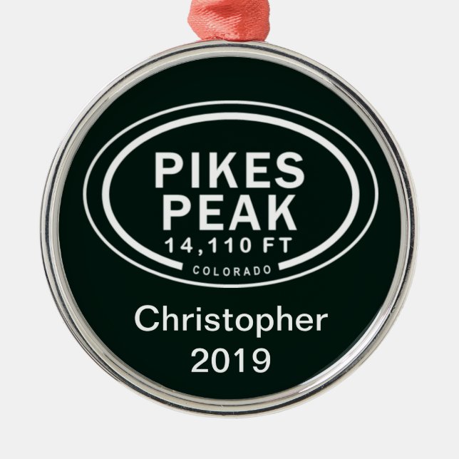 Personalisierte Pikes Bergsee-Zauber Ornament Aus Metall (Vorne)