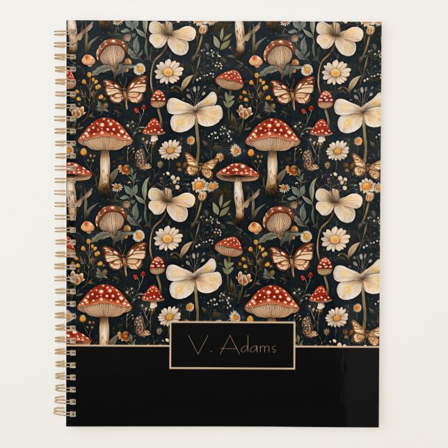 Personalisierte Pilze und Blume Kernpunkt Planer (Vorderseite)