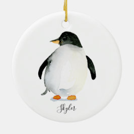 Personalisierte Pinguin-Ornament handbemalt Keramik Ornament