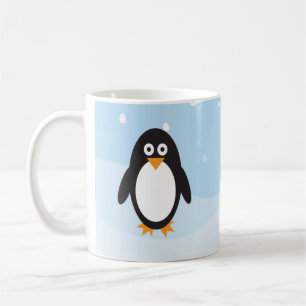 Personalisierte Pinguin-Tasse mit schneebedecktem  Kaffeetasse