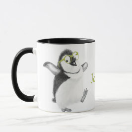Personalisierte Pinguin-Tasse mit schwarzer Hand Tasse