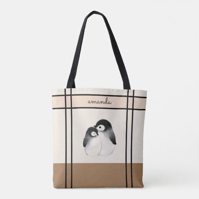 Personalisierte Pinguin-Tote-Tasche (Rückseite)