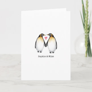 Personalisierte Pinguin Valentinstag Liebeskarte Karte