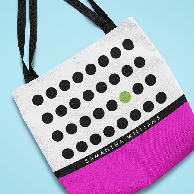 Personalisierte Pink Black Polka Dots (Von Creator hochgeladen)