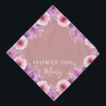 Personalisierte Pink-Blume-Hunde-Hochzeit Halstuch<br><div class="desc">Eine super niedliche Blumenbandana,  die Sie mit dem Namen Ihres Hundes personalisieren können. Entwickelt von Thisisnotme©</div>