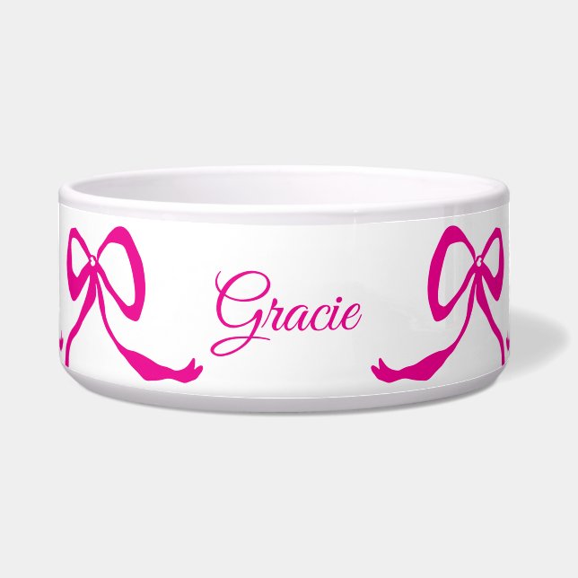 Personalisierte Pink Bows Dowl Napf (Vorderseite)