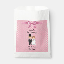 Personalisierte Pink Bridge & Groom Candy Bags Geschenktütchen