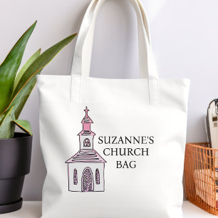 Personalisierte Pink Church Bag, Cross Chapel Tragetasche