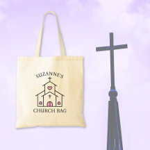 Personalisierte Pink Church Bag, Herzkreuz