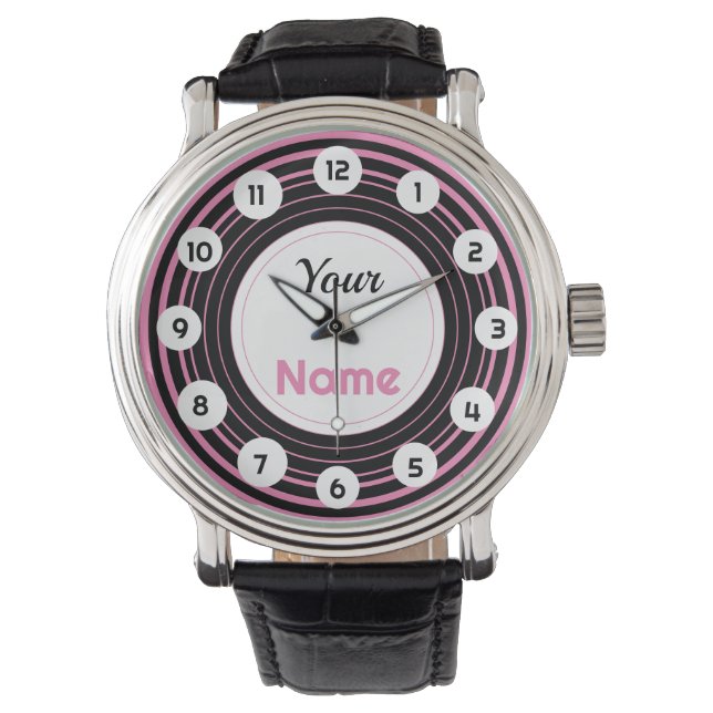 Personalisierte Pink-Hypnose Armbanduhr (Vorderseite)