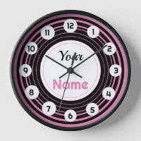 Personalisierte Pink Hypnose Wall Clock