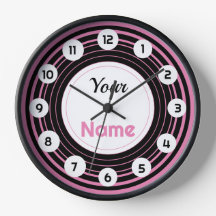 Personalisierte Pink Hypnose Wall Clock